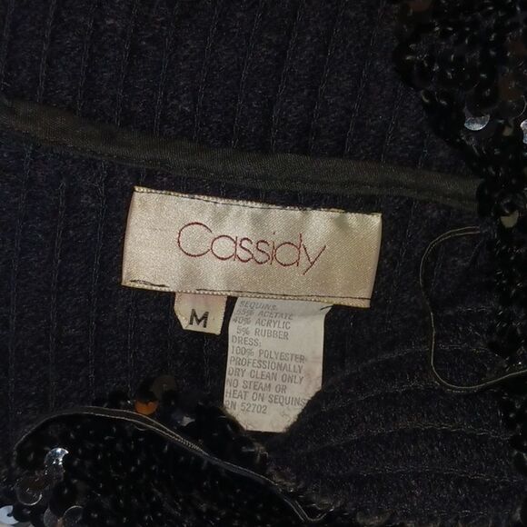Cassidy black sequin spaghettis strap tub blouse size M - Picture 5 of 5